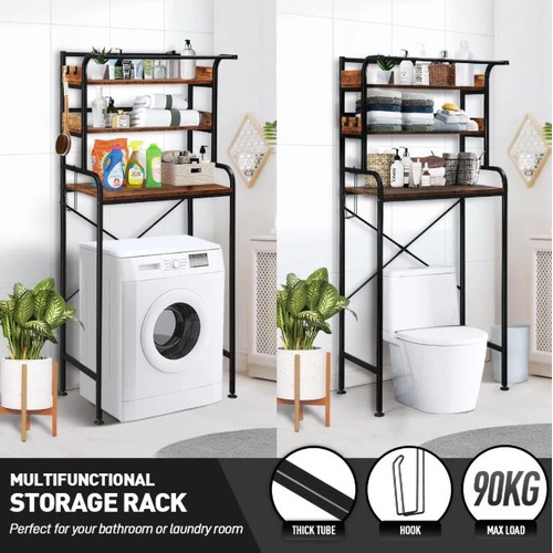 Bathroom Rack Over The Toilet Washing Machine Towel Storage Hanging Shelf Stand