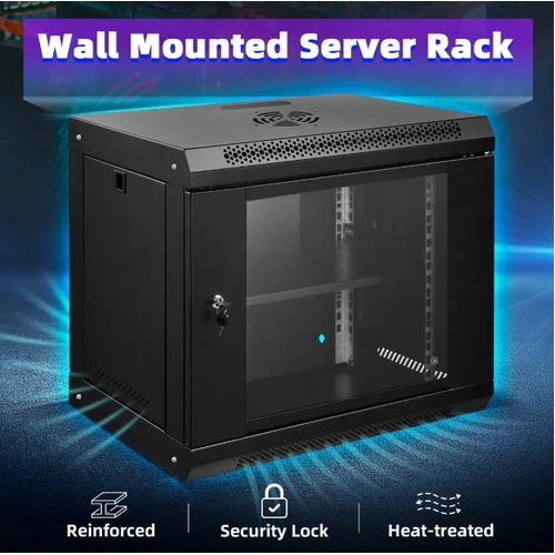 12U Network Server Cabinet Rack Wall Mount Data Case Enclosure 19 Inch Deep