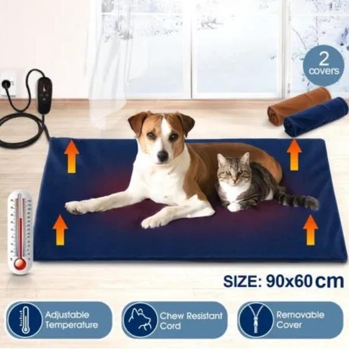 Dogs Cats Puppies Electric Heating Pet Bed Blanket Thermal Mat Protection Temper