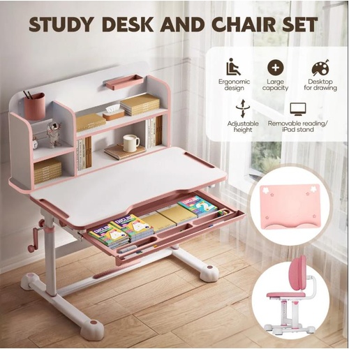 Children Desk Chair Set School Student Study Table Ergonomic Height Adjustable