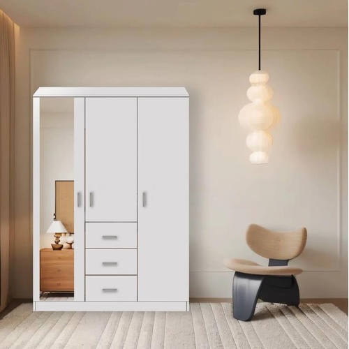 Wardrobe Cabinet Dresser Clothes Storage Organiser Bedroom Armoire Closet Mirror