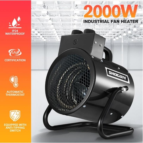 2000W Electric Fan Heater Industrial Workshop Room Carpet Dryer Portable SAA