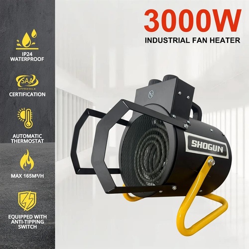 3000W Electric Fan Heater Portable Industrial Dryer Standing SAA Hot Air Blower