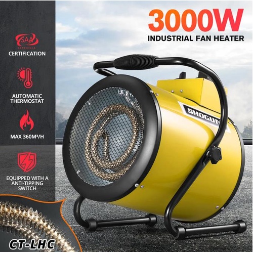 3000W Electric Fan Heater Industrial Portable Workshop For Room Carpet Dryer