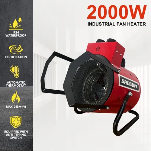 2000W Industrial Fan Heater Electric Carpet Dryer Hot Air Blower Space Standing