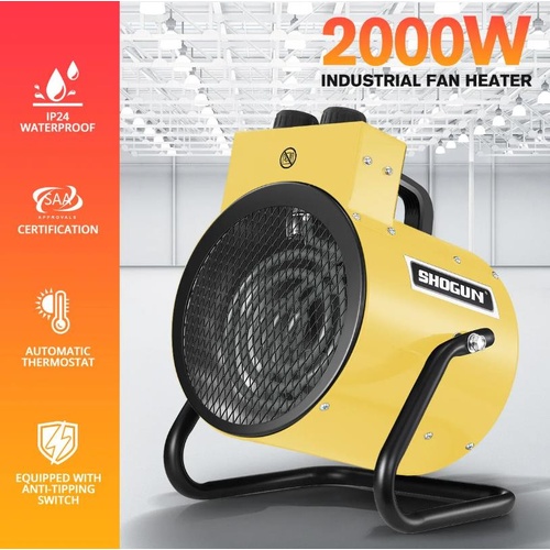 Portable Electric Heater Industrial Fan 2000W Carpet Dryer Hot Air Blow Workshop