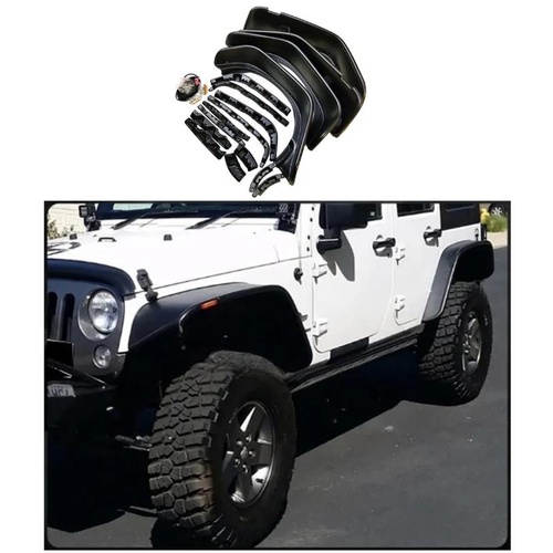 RETURNs Flat Style Textured Fender Flares Fit For JEEP Wrangler JK&JKU 2007-2017 Guards