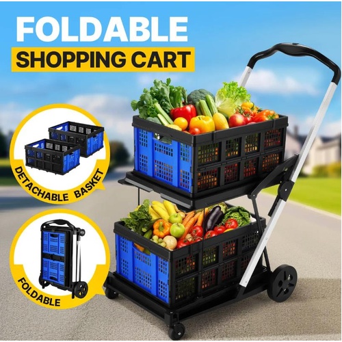 Folding Hand Truck Dolly Utility Luggage Cart Shopping Trolley Collapsible Folda