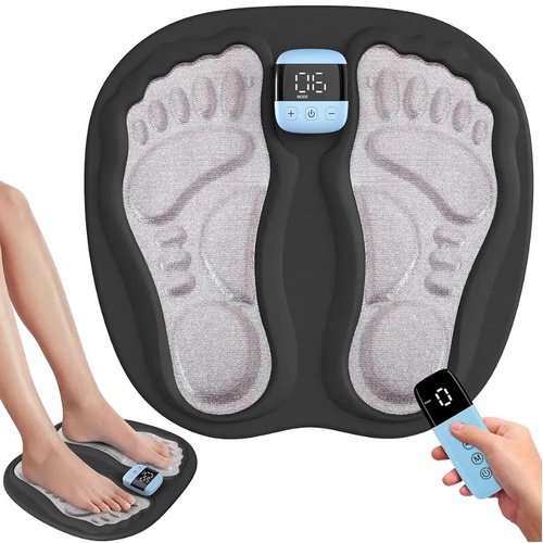 Portable EMS Foot Stimulator with Remote Control, 3D Foot Massager Pad for Circu