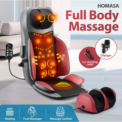 Full Body Massage Cushion Chair Shiatsu Back Neck Massaging with Foot Massager