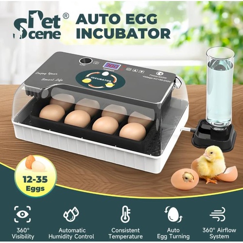12-35 Eggs Incubator Automatic Chicken Bird Egg Hatching Machine Turner Candler