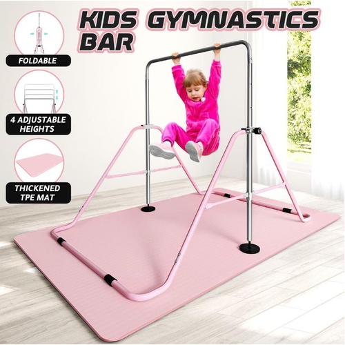 Kids Gymnastics Bars Home Gym Training Workout Horizontal Kip Mat Adjustable