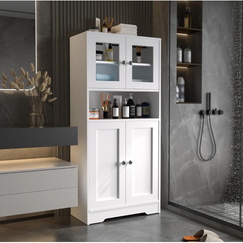Modern Cabinet Unit Pantry Cupboard Bookcase Display Bathroom Storage Shelves