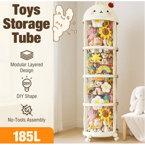 Kids Toys Storage Tube Box Stuffed Animal Zoo Plush Soft Doll Display 181x38cm