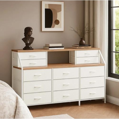 LUXSUITE 13 Chest of Drawers Fabric Dresser Tallboy TV Cabinet Console Table