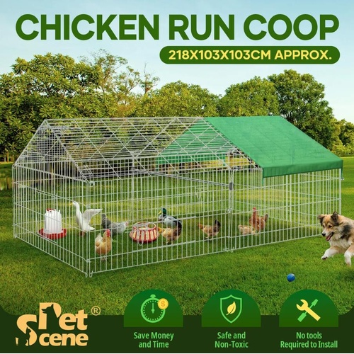 Pet Scene Chicken Coop Run Hen House Rabbit Hutch Pet Dog Cat Cage Enclosure