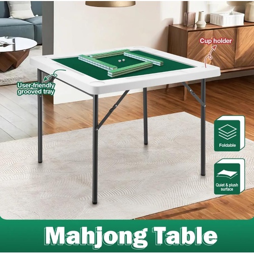 Portable Folding Majiang Poker Game Board Blackjack Domino Gaming Desk 4 Player