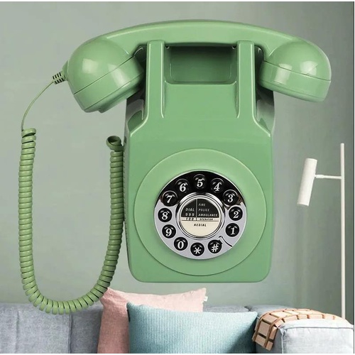 Corded Landline Phone for Home, Wall Mounted Retro Telephone, 1960s Old Fashion