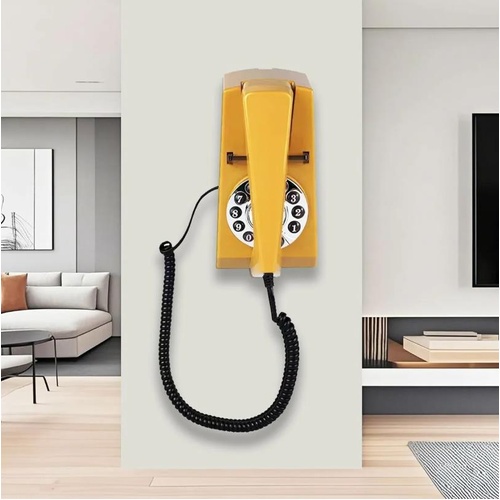 Retro Corded Wall Phone, Vintage Landline Wall Telephone, Old Fahsion Wall Mount