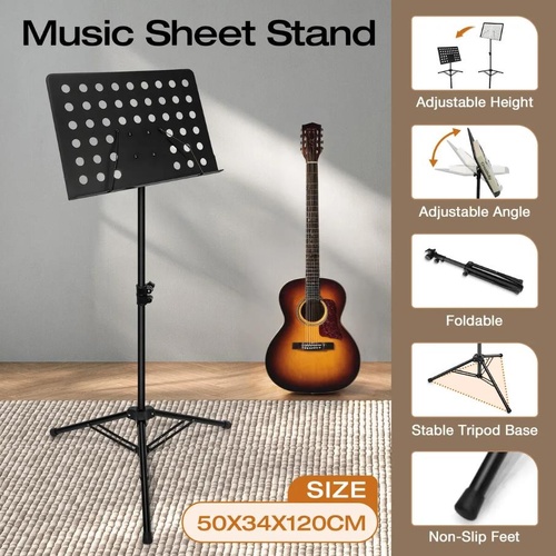 Music Stand Foldable Tripod Song Conductor Stage Holder Adjustable Sheet Stand