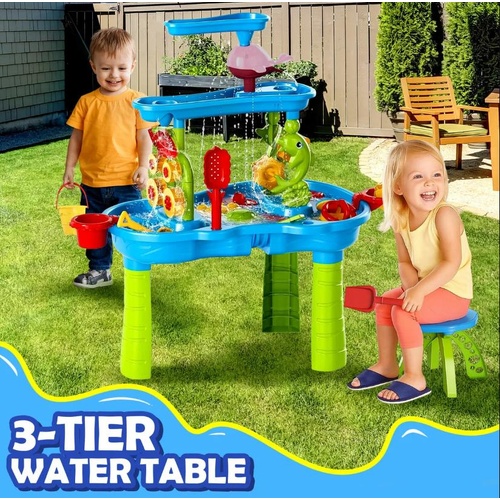 Sand Water Play Table Waterfall Pool Toys Sandpit Education Beach Activity Centr