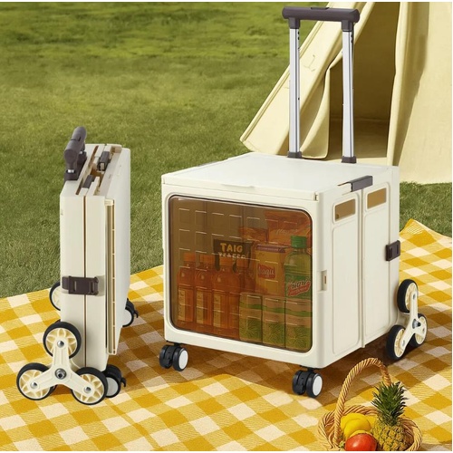 Maxkon Foldable Shopping Trolley Camping Cart Grocery Basket Crate Rolling Dolly