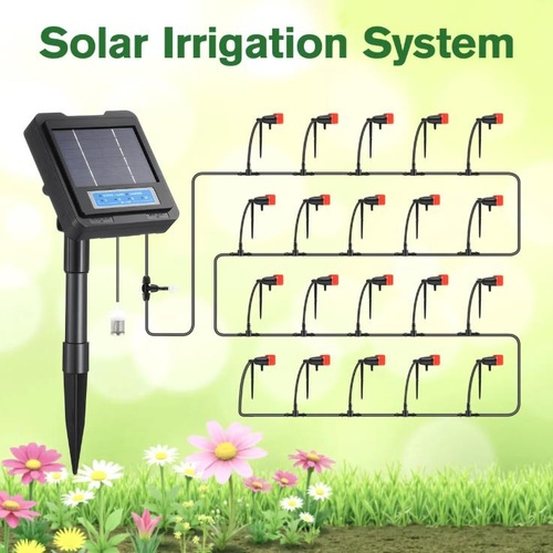 Solar Irrigation Auto Garden Watering System Timer Automatic Plant Deep Drip Kit