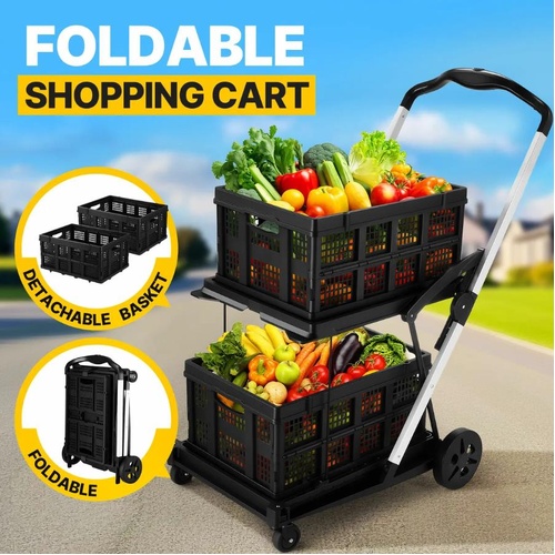 Maxkon Folding Trolley Hand Truck Dolly Luggage Shopping Cart Moving Gym Baskets