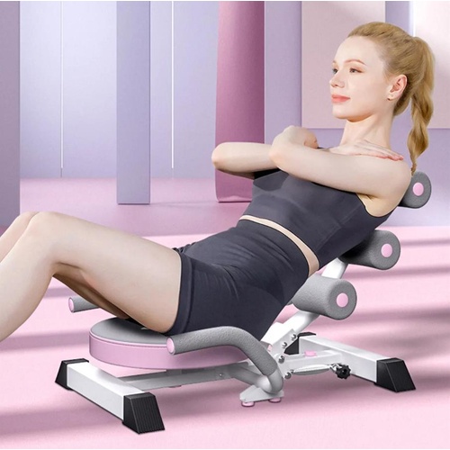 Genki Abdominal Trainer Sit Up Assistant for Fitness Exercising Ab Pink Red