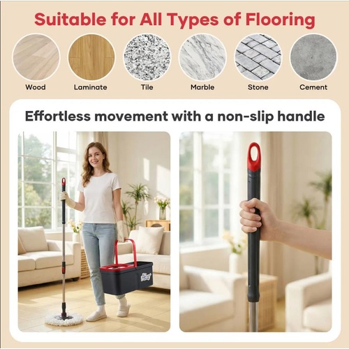 Floor Mop Cleaner Spray Wet and Dry Magic Hard Wood Tile Dust Cleaning 360 Degre