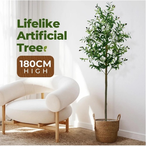 Artificial Olive Tree Plant Pot Imitation Green Fake Faux Natural Decor 180cm