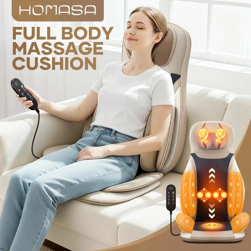 Full Body Massage Cushion Chair Electric Heated Shiatsu Back Neck Massager Seat