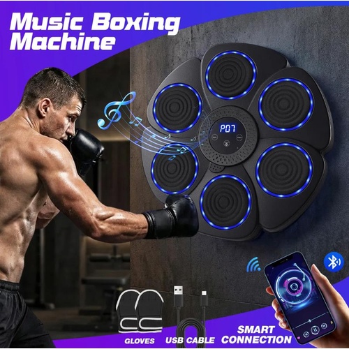 Music Boxing Machine Bluetooth Electronic Punching Pad Home Wall Training Gloves