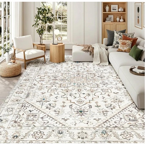 Luxsuite Floor Rug Area Rug Mat Runner Traditional Distressed Carpet Washable