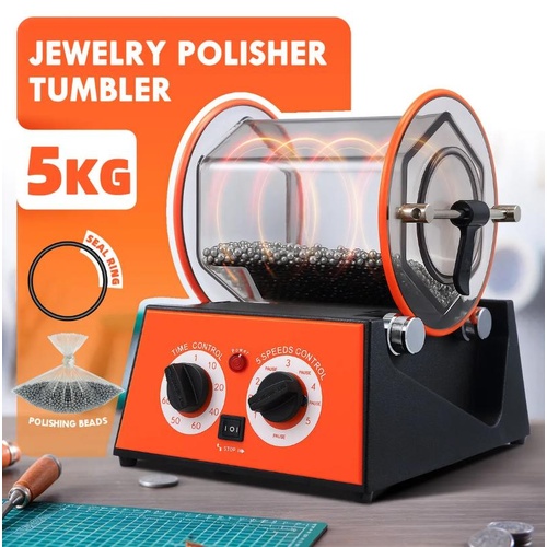 5kg Rotary Tumbler Surface Polisher Machine Jewelry Gemstone Grinding Buffing
