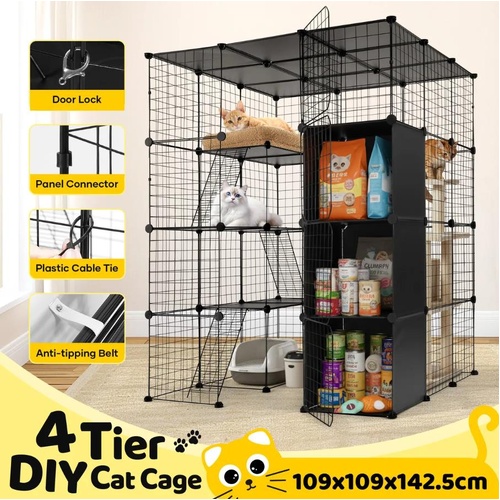 Pet Cat Cage Indoor Kitten Enclosure House DIY Playpen Ferret Rabbit Bunny Hutch