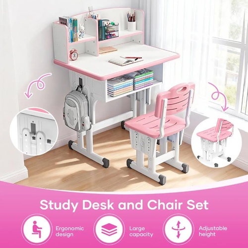 Ergonomic Study Desk and Chair Set Kids