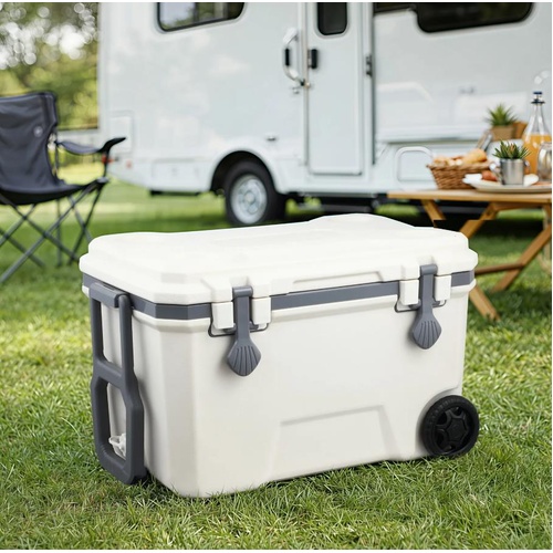 36L Portable Cooler Box Wheeled Insulated Hard Ice Chest Camping Drinks Coolbox