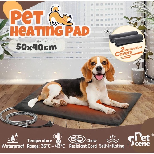 Dog Cat Heating Pad Heated Pet Puppy Bed Outdoor Inflatable Waterproof 50x40cm