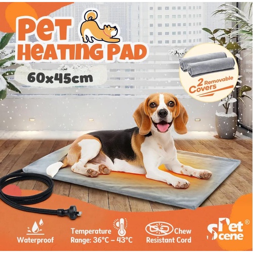 Pet Dog Heating Pad Heated Cat Bunny Bed Mat Waterproof Electric Heater 60x45cm
