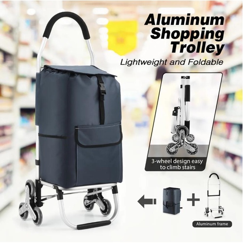 Shopping Cart Trolley Dolly Foldable Storage Granny Grocery Bag Stair Climbing