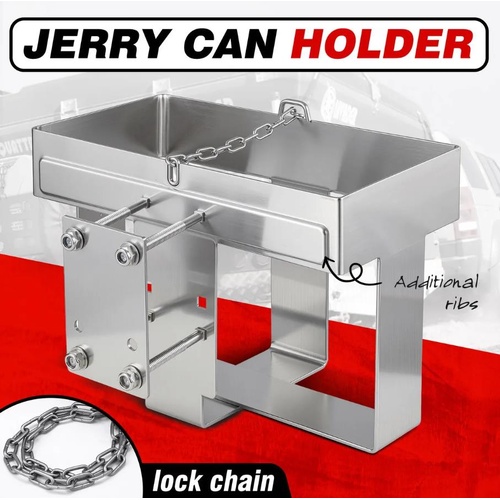 Jerry Gas Can Holder Lockable Metal Fuel Jug Canister Petrol Liquid Rack Mount