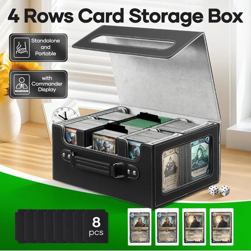 Trading Card Storage Box 4 Rows TCG Game Cards Sports Magic MTG PTCG Top Loaders