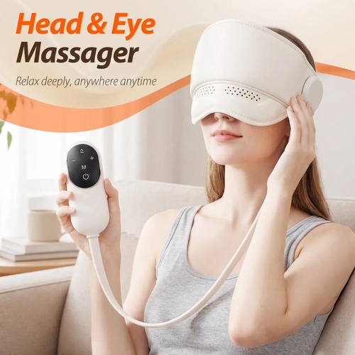 Head and Eye Massager Heated Pack Compress Airbag Scalp Relax Stress Relief Tool
