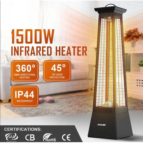 Maxkon 1500W Infrared Instant Space Heater Indoor Outdoor Patio Carbon Fibre