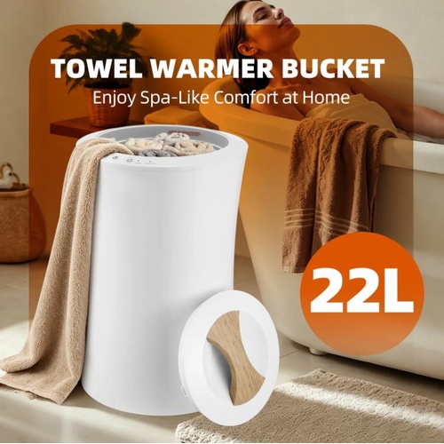 22L Hot Towel Warmer Bucket Large Bathroom Electric Heated Dryer Auto Shutoff