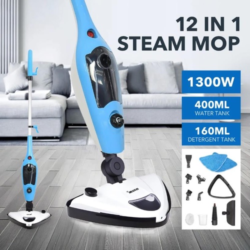 12 in 1 Steam Mop Cleaner 1300W Handheld Steamer Floor Carpet Window Cleaning