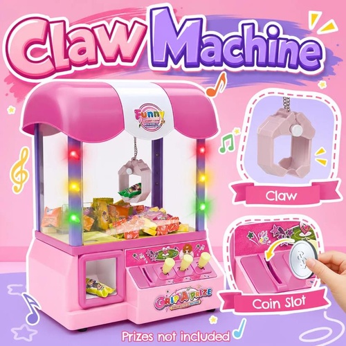 Kids Arcade Claw Machine Candy Grabber Toy with Music Lights Coin Operated Prize