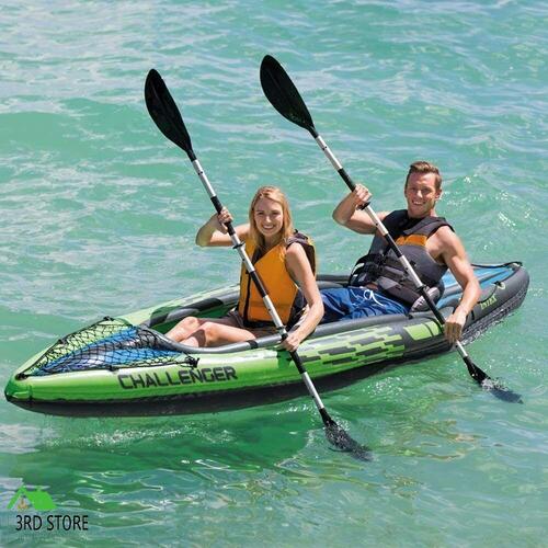 RETURNs Intex Kayak Boat Inflatable K2 Sports Challenger 2 Seat Floating Oars River Lake