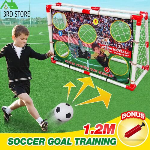 2 in 1 Kids Football Soccer Goals Target Training Practise Toys Set Ball & Pump